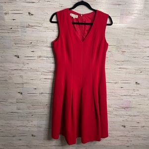 Hobbs London red sleeveless a line dress size 8